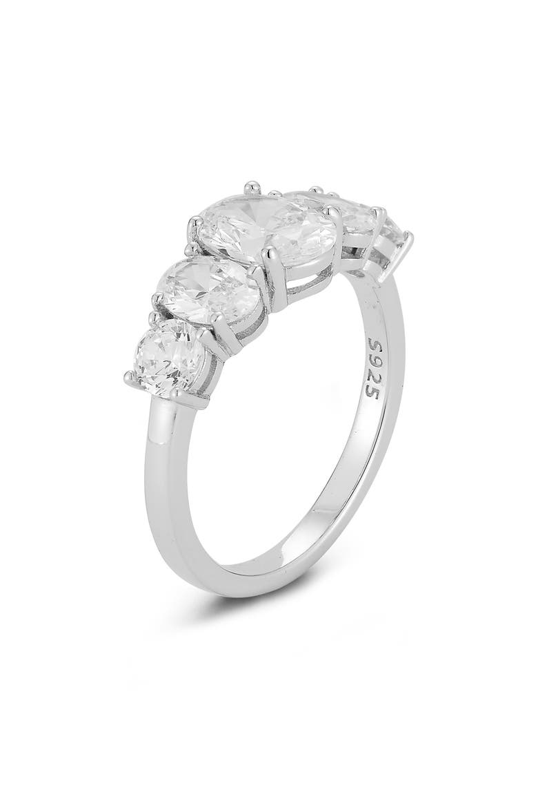 Cubic Zirconia Cocktail Ring, Alternate, color, SILVER