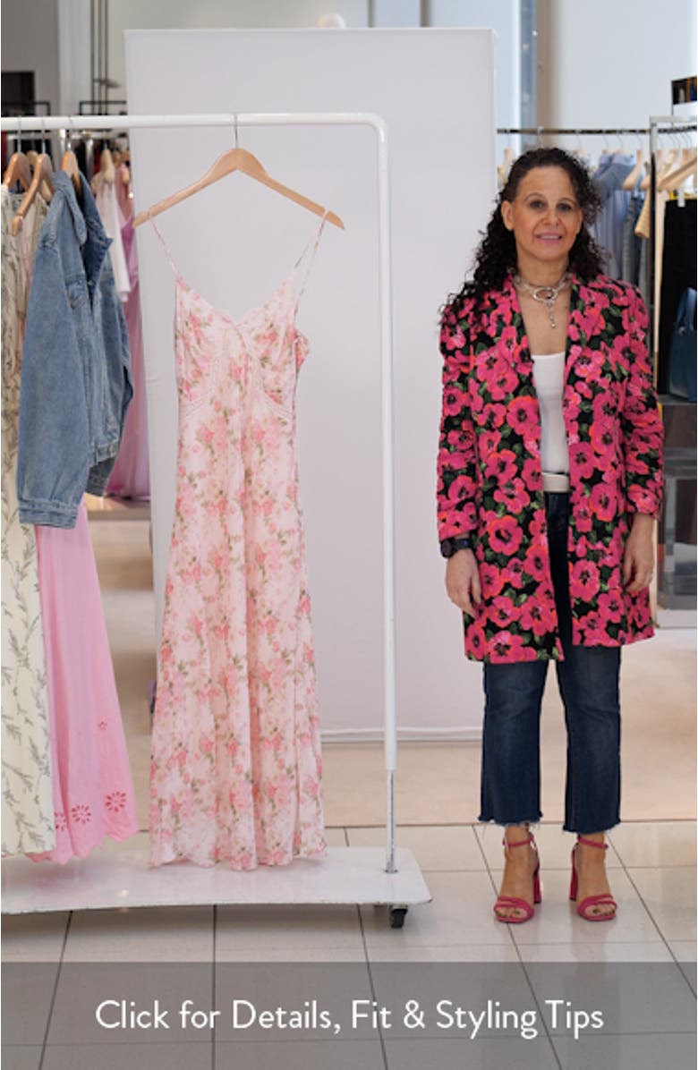 Liran Floral Lace Trim Midi Dress, sales video thumbnail