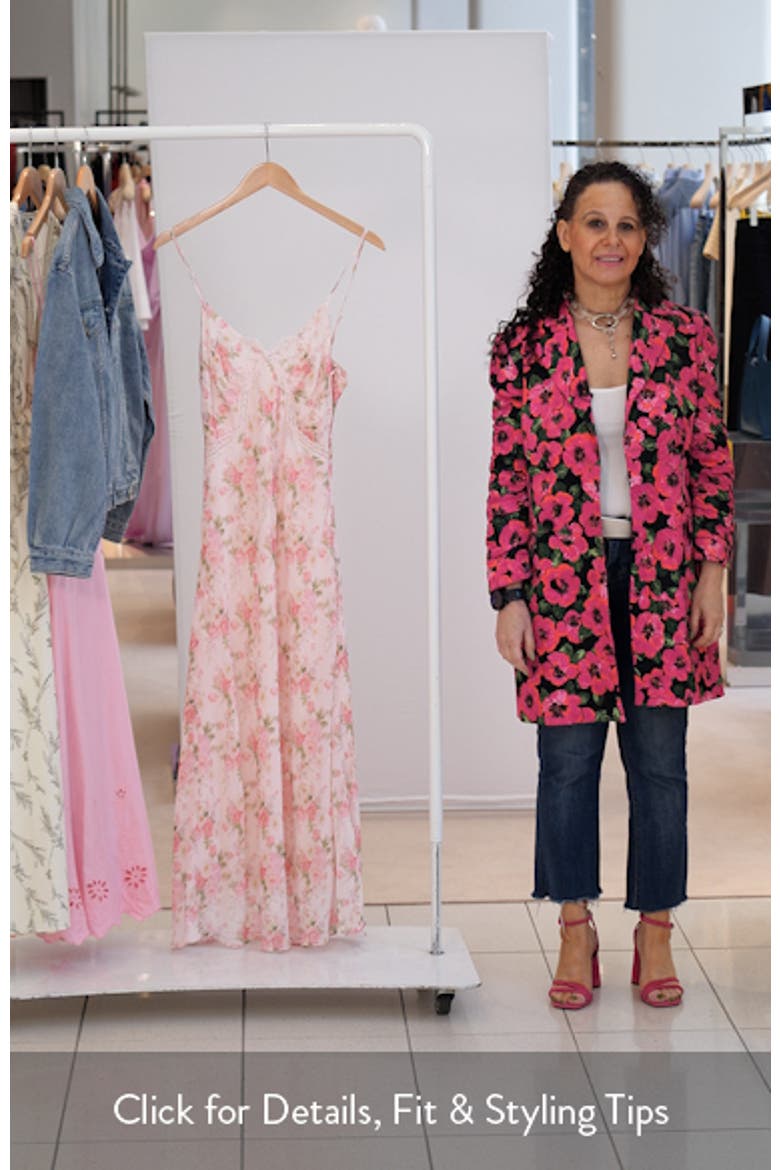 Liran Floral Lace Trim Midi Dress video