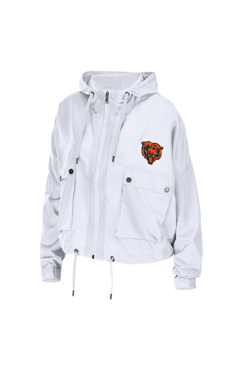 WEAR by Erin Andrews Women's WEAR by Erin Andrews White Chicago Bears Full-Zip Lightweight Windbreaker, Alternate, color, 