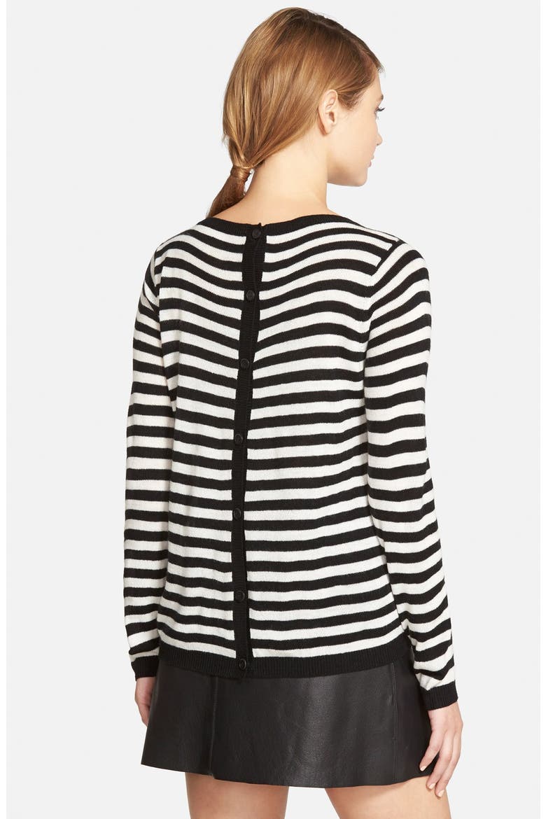 'Marina' Stripe Sweater, Alternate, color, BLACK