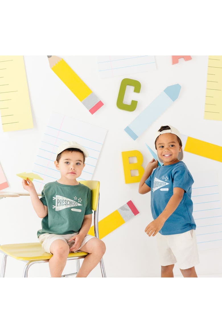 Preschool Pennant Short Sleeve T-Shirt, Alternate, color, Hunter Green