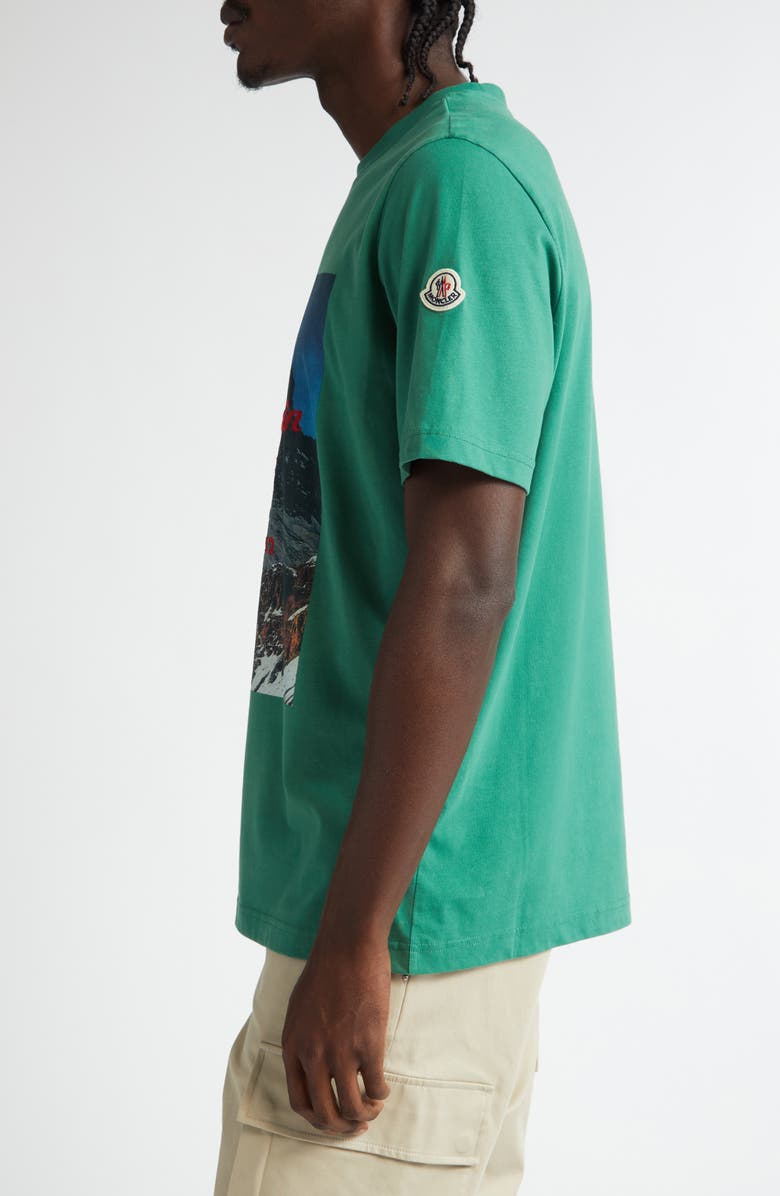 Moncler Mountain Motif Embroidered Graphic T-Shirt, Alternate, color, 