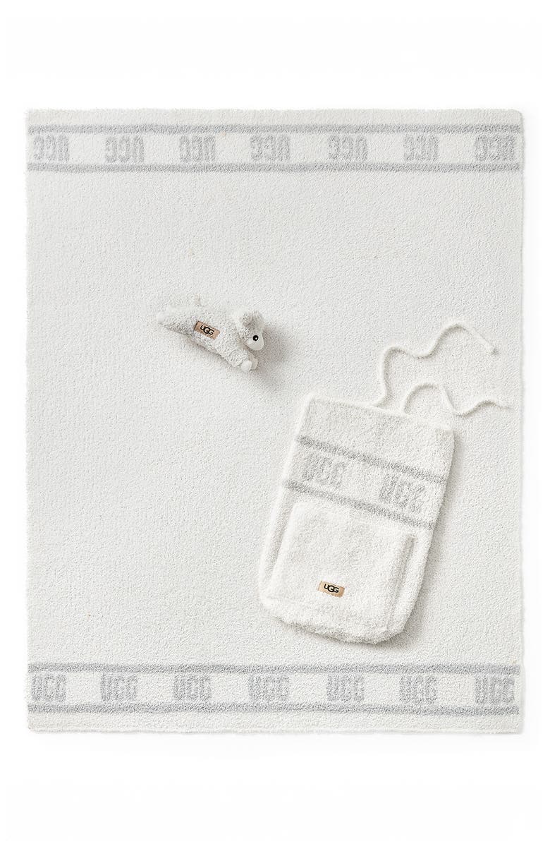 UGG<sup>®</sup> Lamb Rattle & Blanket Set, Main, color, Snow