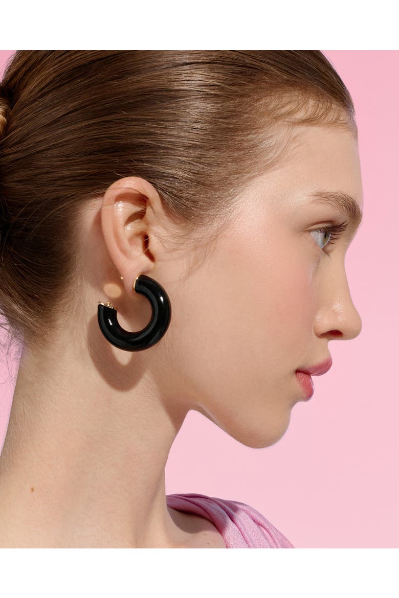 Alba Earrings, Alternate, color, Raven