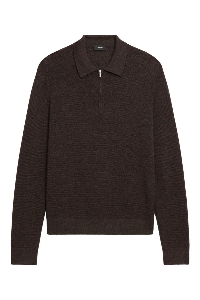 Cyr Quarter Zip Cashmere Sweater, Alternate, color, BROWNWOOD MELANGE