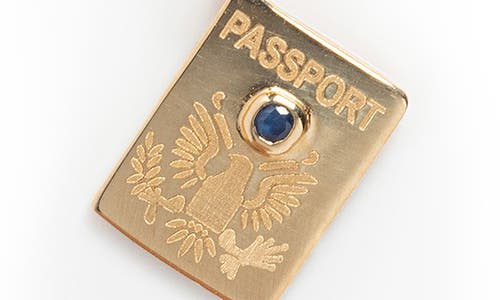 Local Eclectic Passport Celebration Charm In Gold