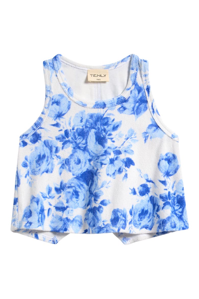 Kids' Terry Racerback Flutter Tank, Main, color, DEJA BLU