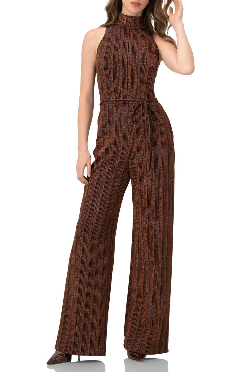 IVONNE Wide-Leg Sleeveless Jumpsuit with Side Pockets, Main, color, Brown