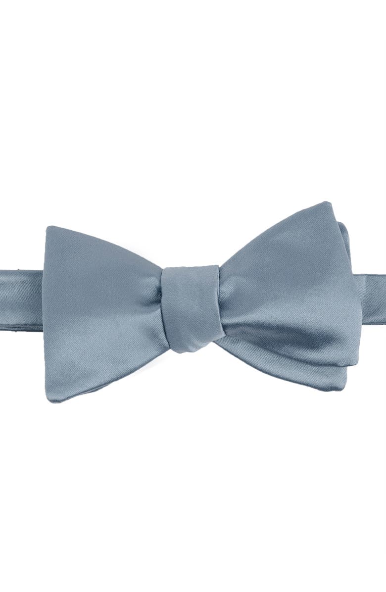 Brooklyn Brigade Men's Solid Satin Bow Tie, Main, color, Dusty Blue