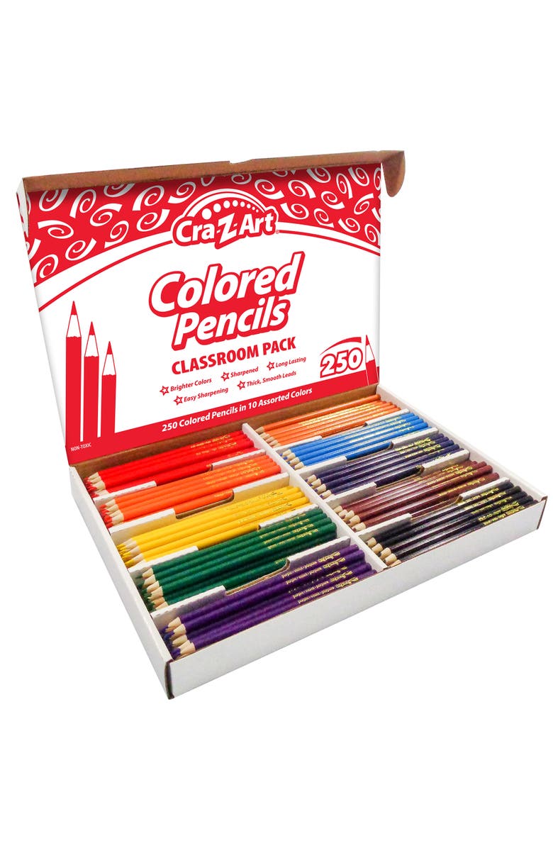 CRA-Z-ART Classroom Pack Colored Pencils 250 Pieces 10 Assorted Colors Set, Alternate, color, Multicolored