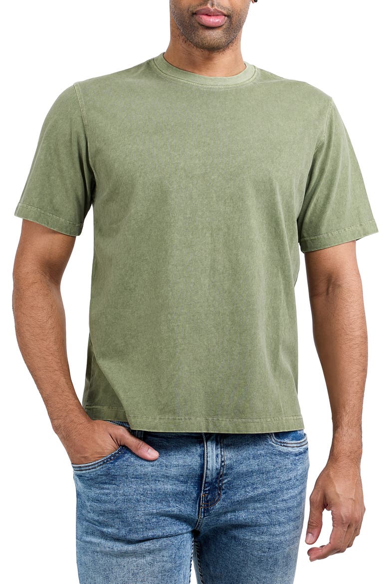 Boxy Pigment Dyed T-Shirt, Main, color, OLIVE