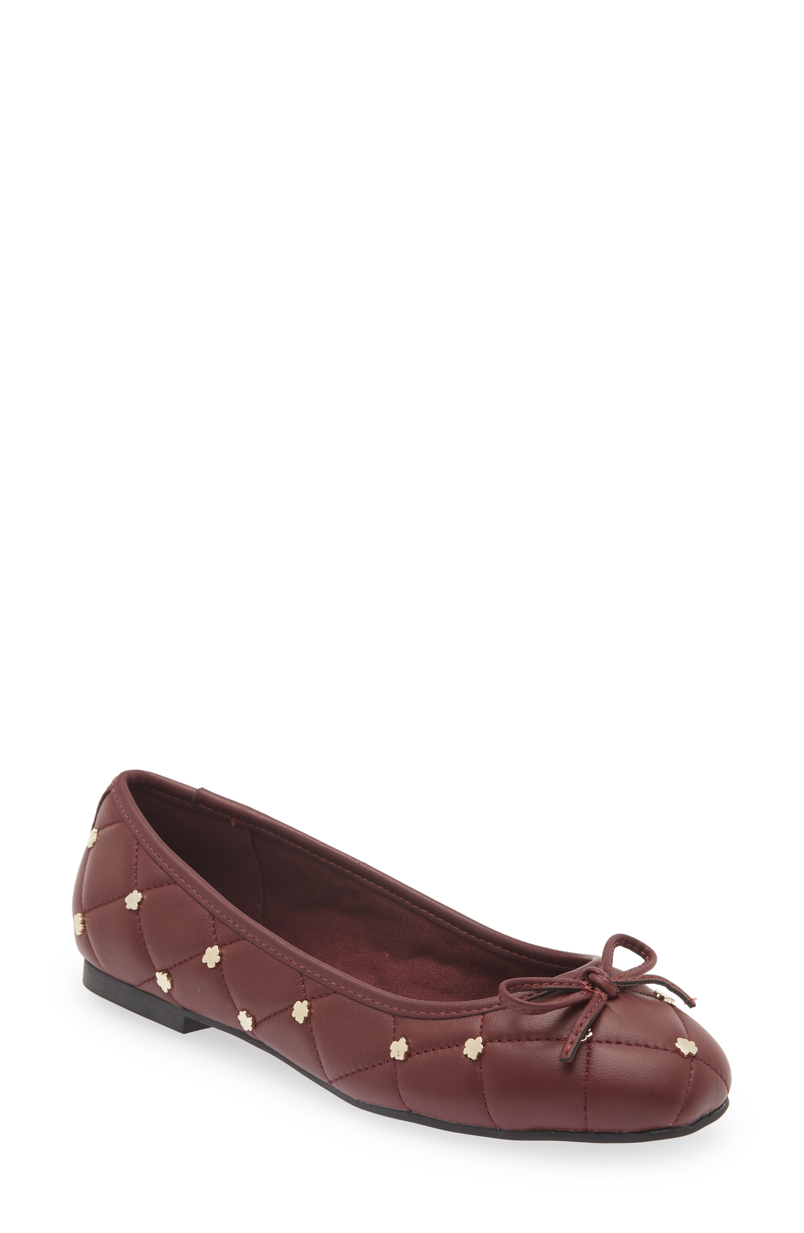 Libban Quilted Ballerina Flat, Main, color, DEEP PURPLE