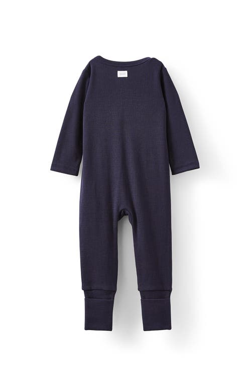 Cotton On Kids The Billie Long Sleeve Rib Romper In Navy Ink