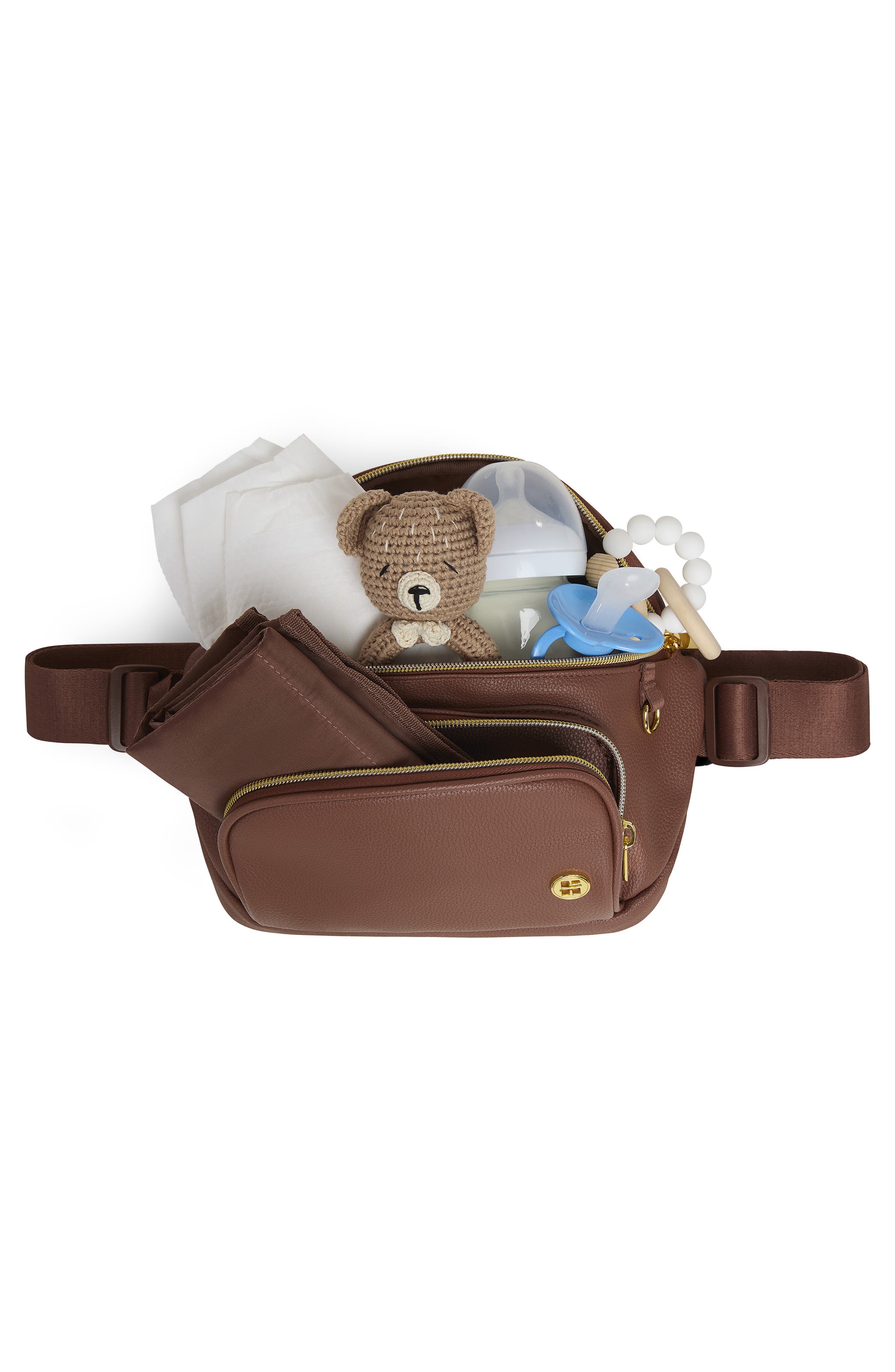 Huggies Signature Diaper Crossbody Bag, Alternate, color, Cognac