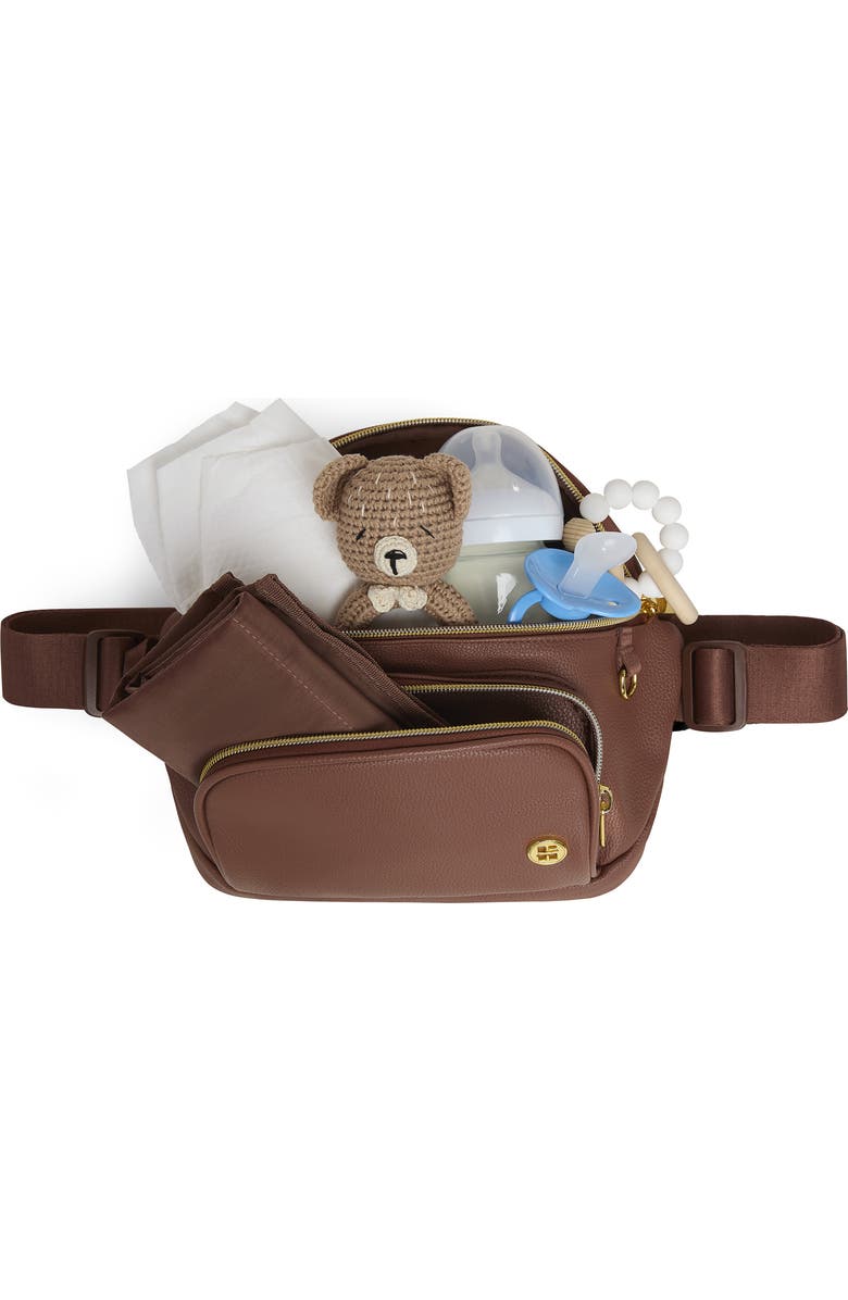 Huggies Signature Diaper Crossbody Bag, Alternate, color, Cognac