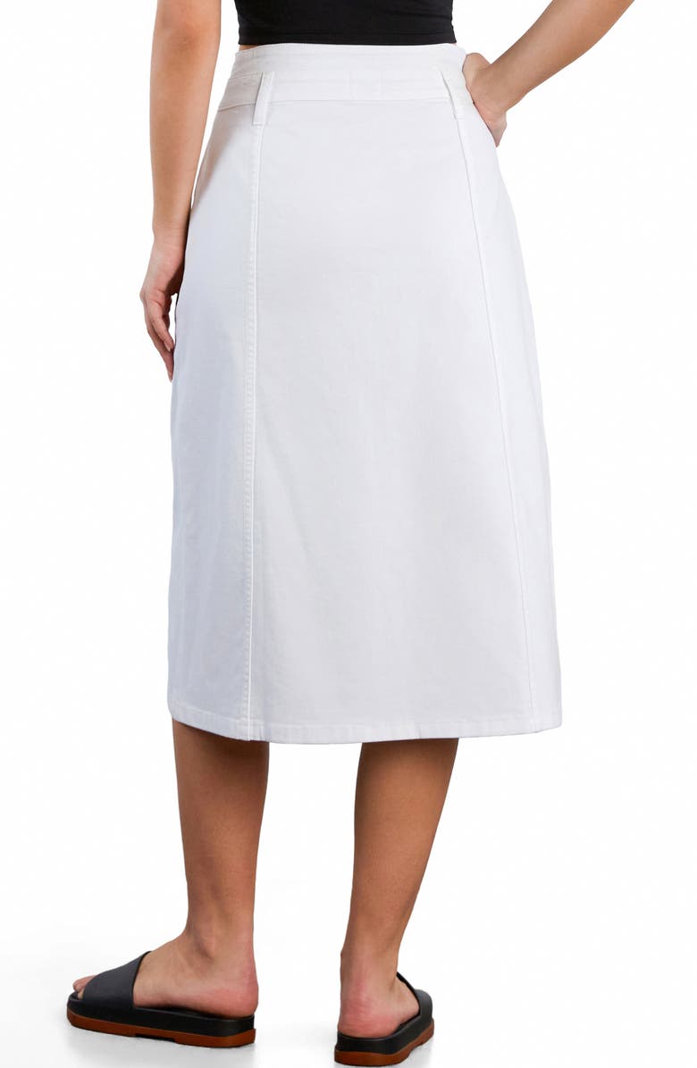 Wash Lab Denim Penelope Denim Midi Skirt, Alternate, color, Bright White