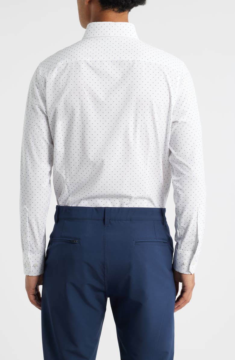 Mizzen+Main Leeward Trim Fit Geo Dot Performance Button-Up Shirt, Alternate, color, Navy Stacked Geo