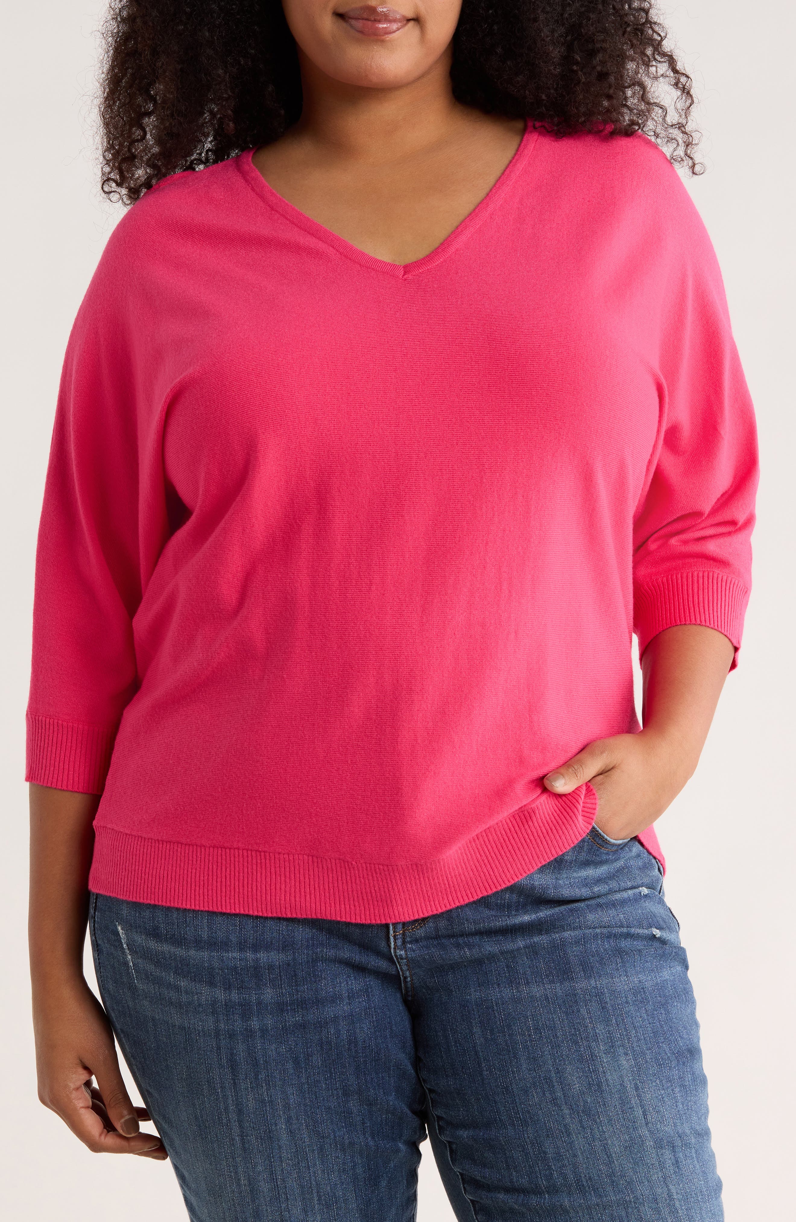 V-Neck Three-Quarter Sleeve Sweater - image 3