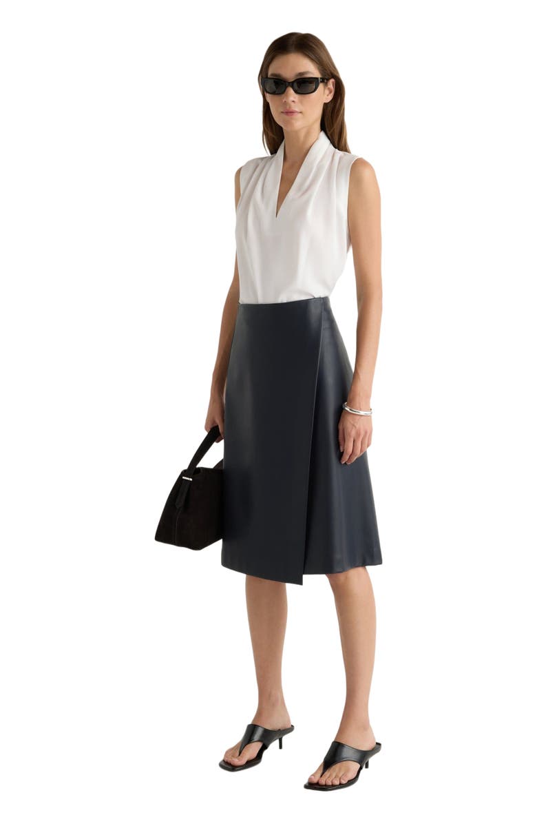 Modern Citizen Alba Asymmetric Vegan Leather Skirt, Main, color, 