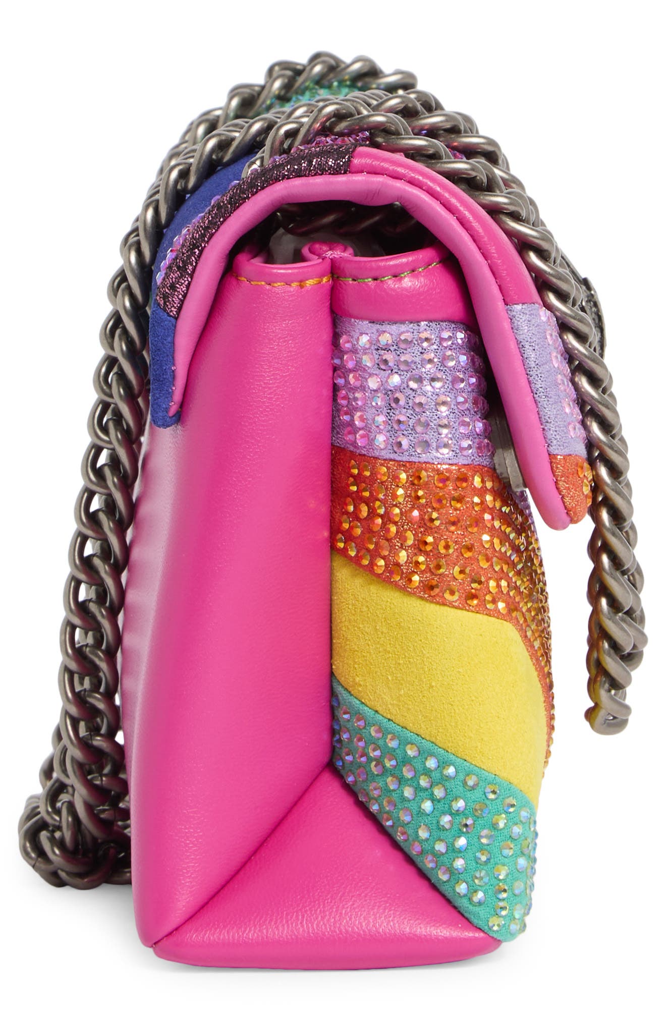 Kurt Geiger London Mini Kensington Convertible Leather Crossbody Bag, Alternate, color, Pink Multi