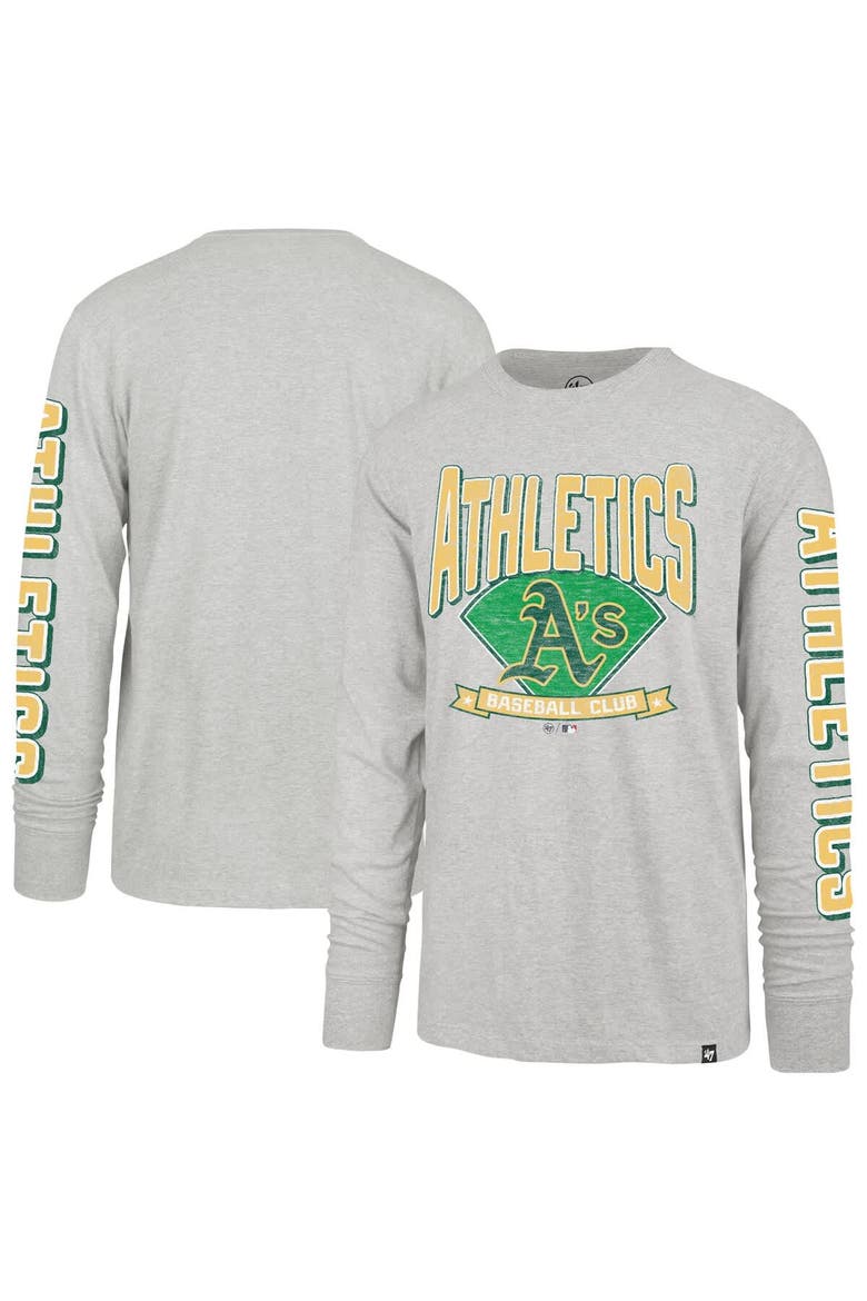 Men's '47 Gray Athletics Fair Ball Franklin Long Sleeve T-Shirt, Alternate, color, Gray