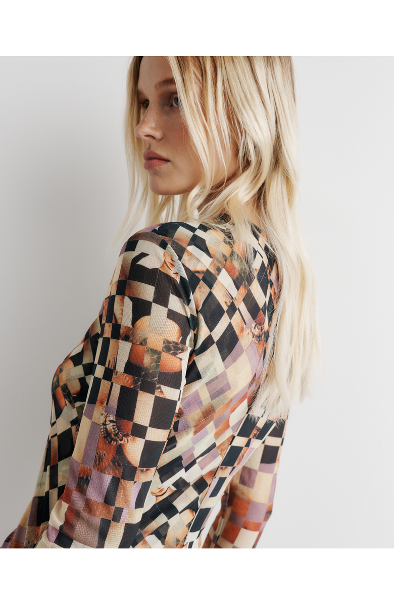 Romy Clara Mesh Dress, Alternate, color, Mosaic