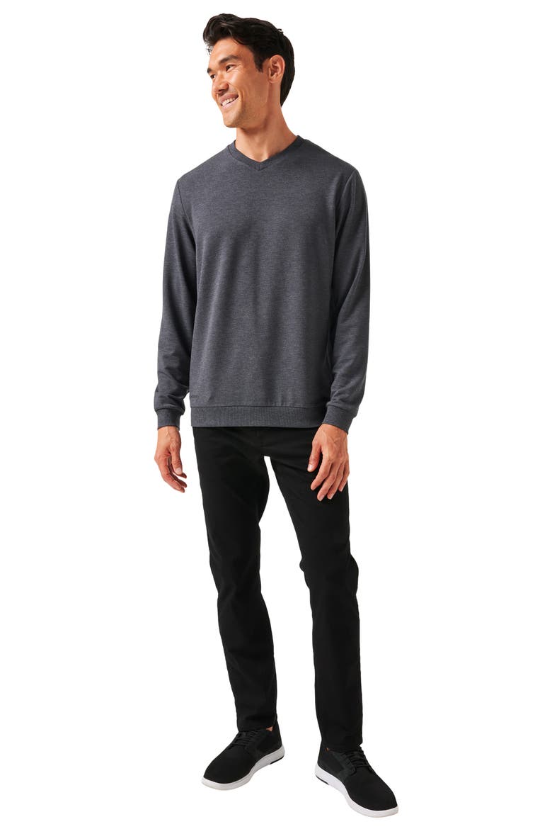 Amenities V-Neck Sweatshirt, Alternate, color, HEATHER DARK GREY