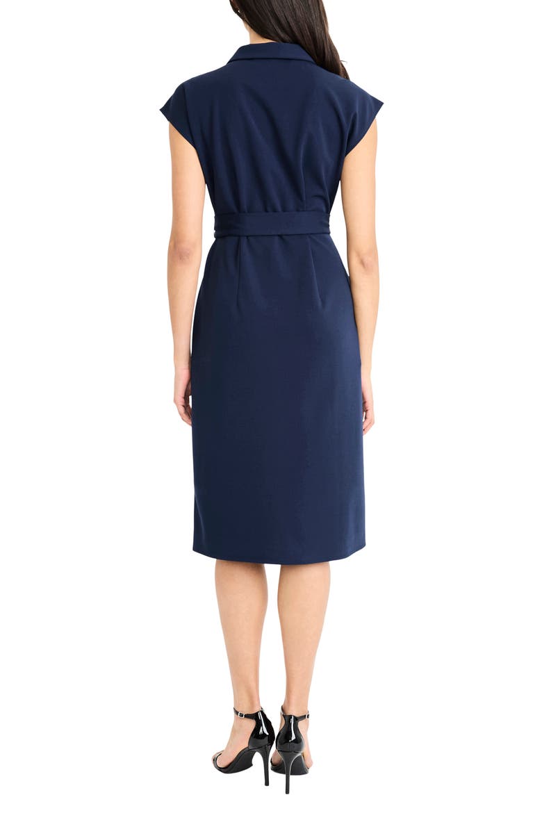 Collared Midi A-Line Dress, Alternate, color, NAVY BLAZER