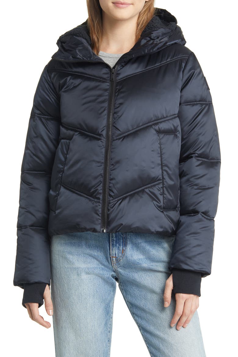 Ronney Water Resistant Crop Puffer Jacket, Alternate, color, TAR