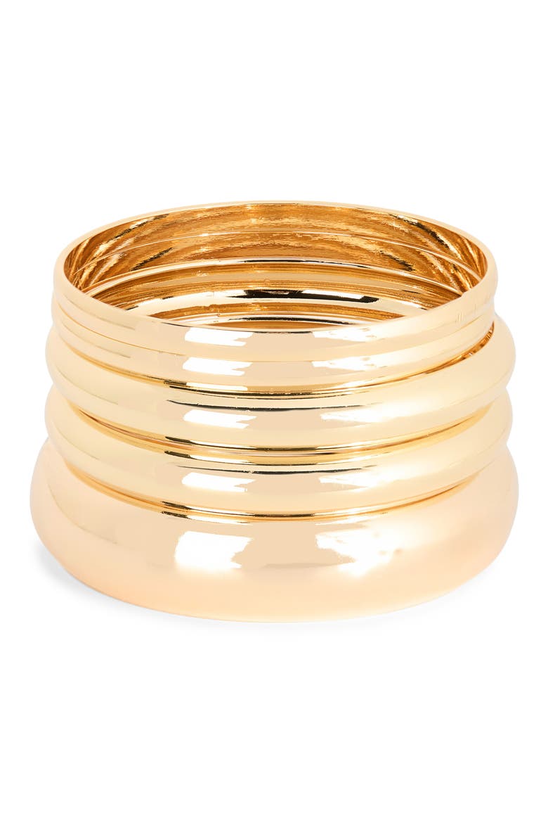 5-Pack Bangle Bracelets, Main, color, GOLD