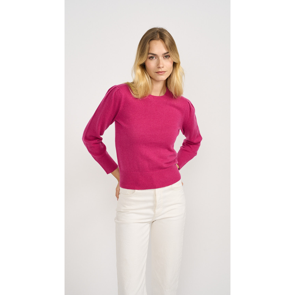 Marea Puff Sleeve Cashmere Crewneck