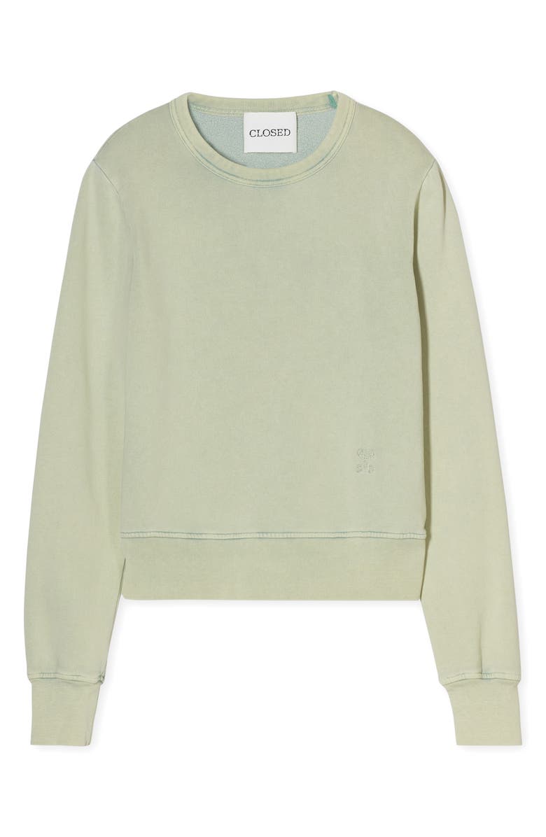 Closed Crewneck Organic Cotton Sweatshirt, Alternate, color, Giada Green