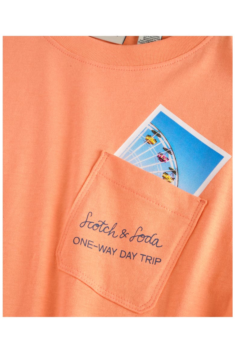Kid's Pocket T-Shirt & Shorts Set, Alternate, color, PAPAYA PUNCH