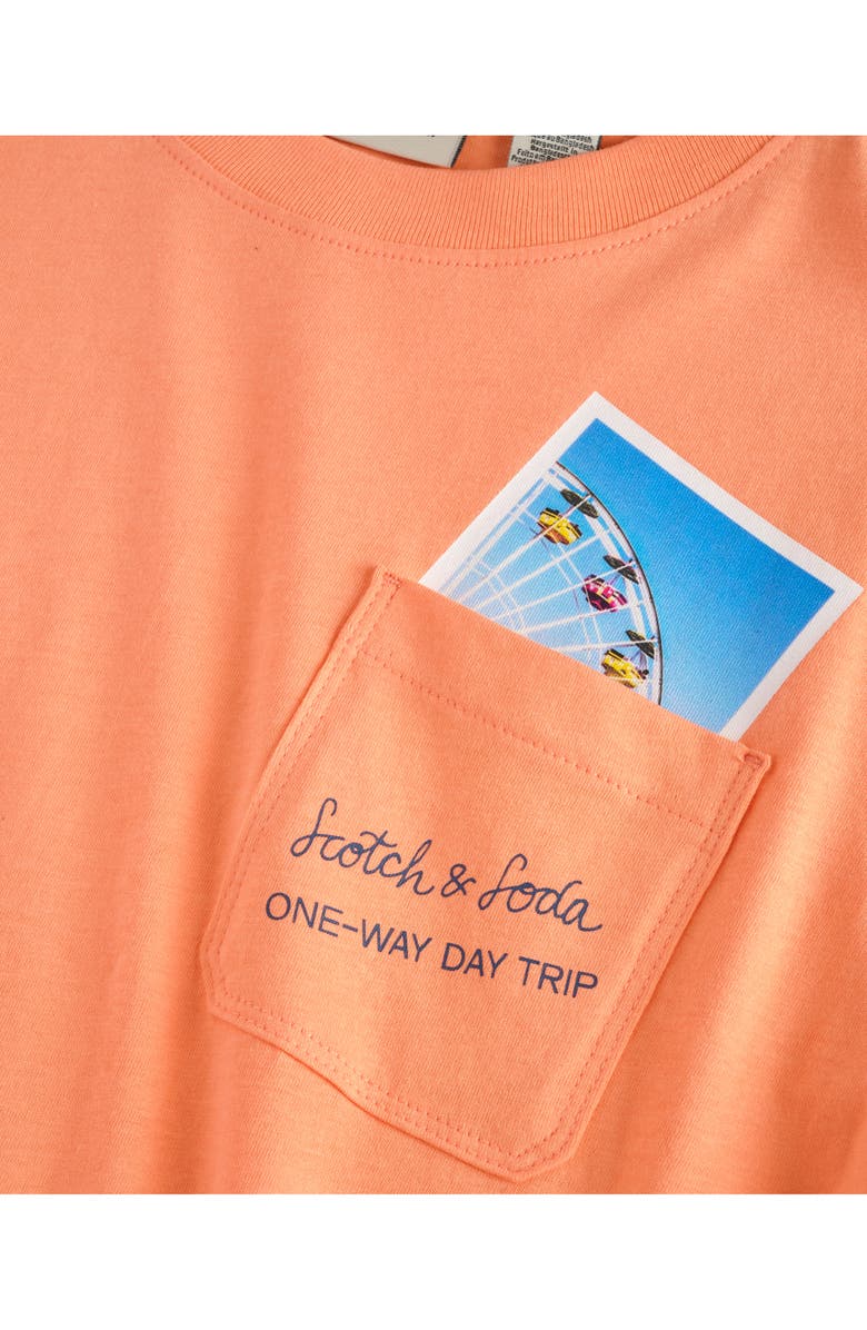 Scotch & Soda Kid's Pocket T-Shirt & Shorts Set, Alternate, color, Papaya Punch