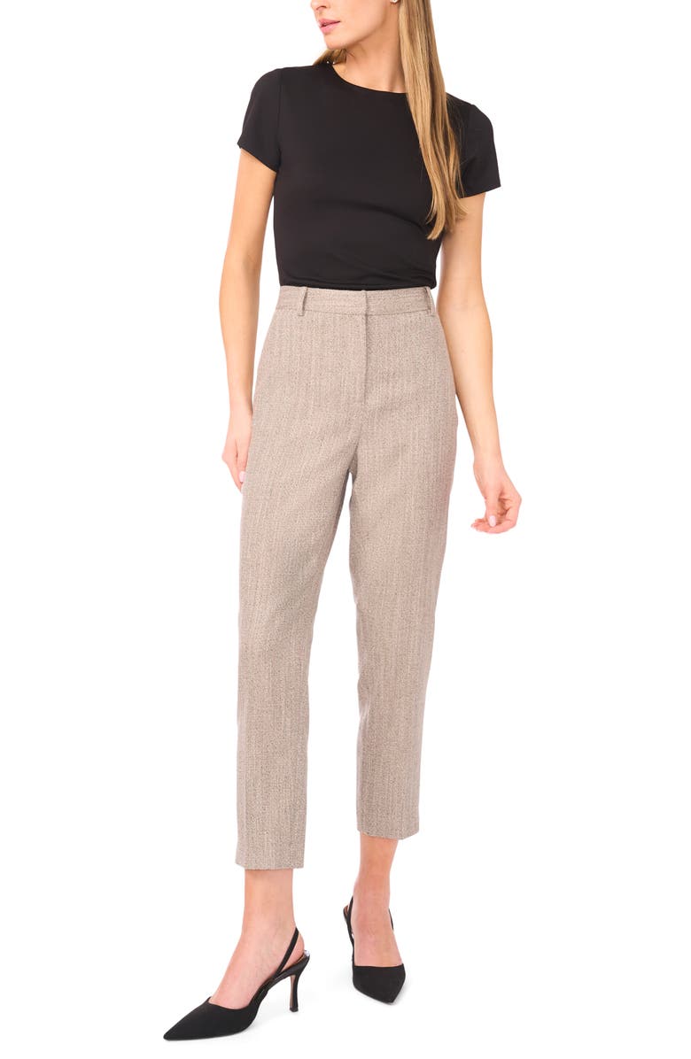 Halogen<sup>®</sup> Easy High Waist Herringbone Crop Pants, Alternate, color, Taupe Bisque