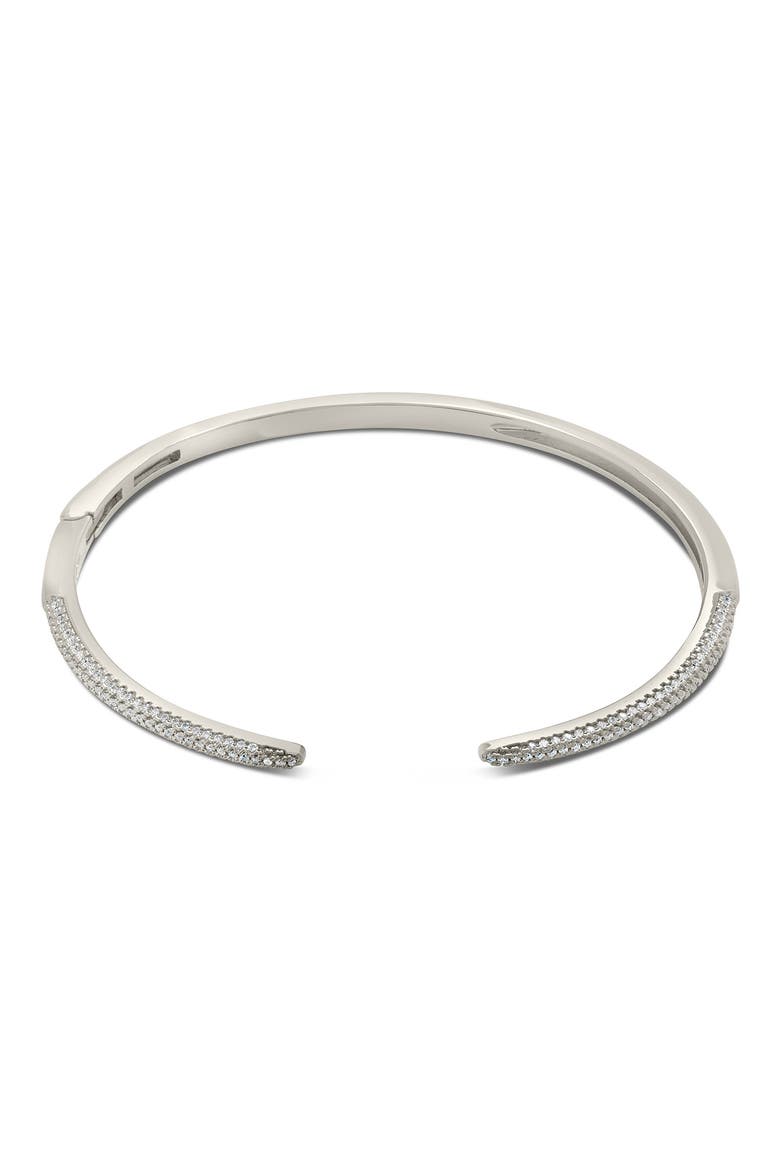CZ Open Spike Cuff Bracelet, Alternate, color, SILVER