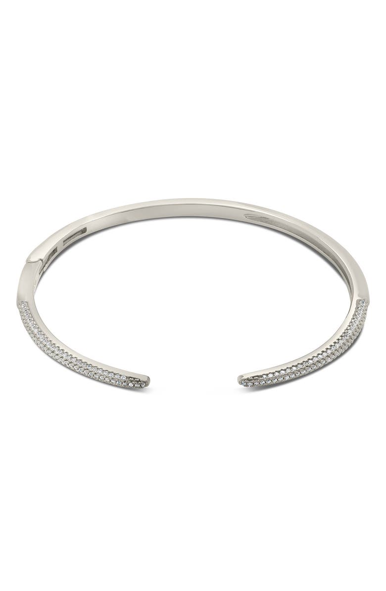 Sterling Forever CZ Open Spike Cuff Bracelet, Alternate, color, Silver