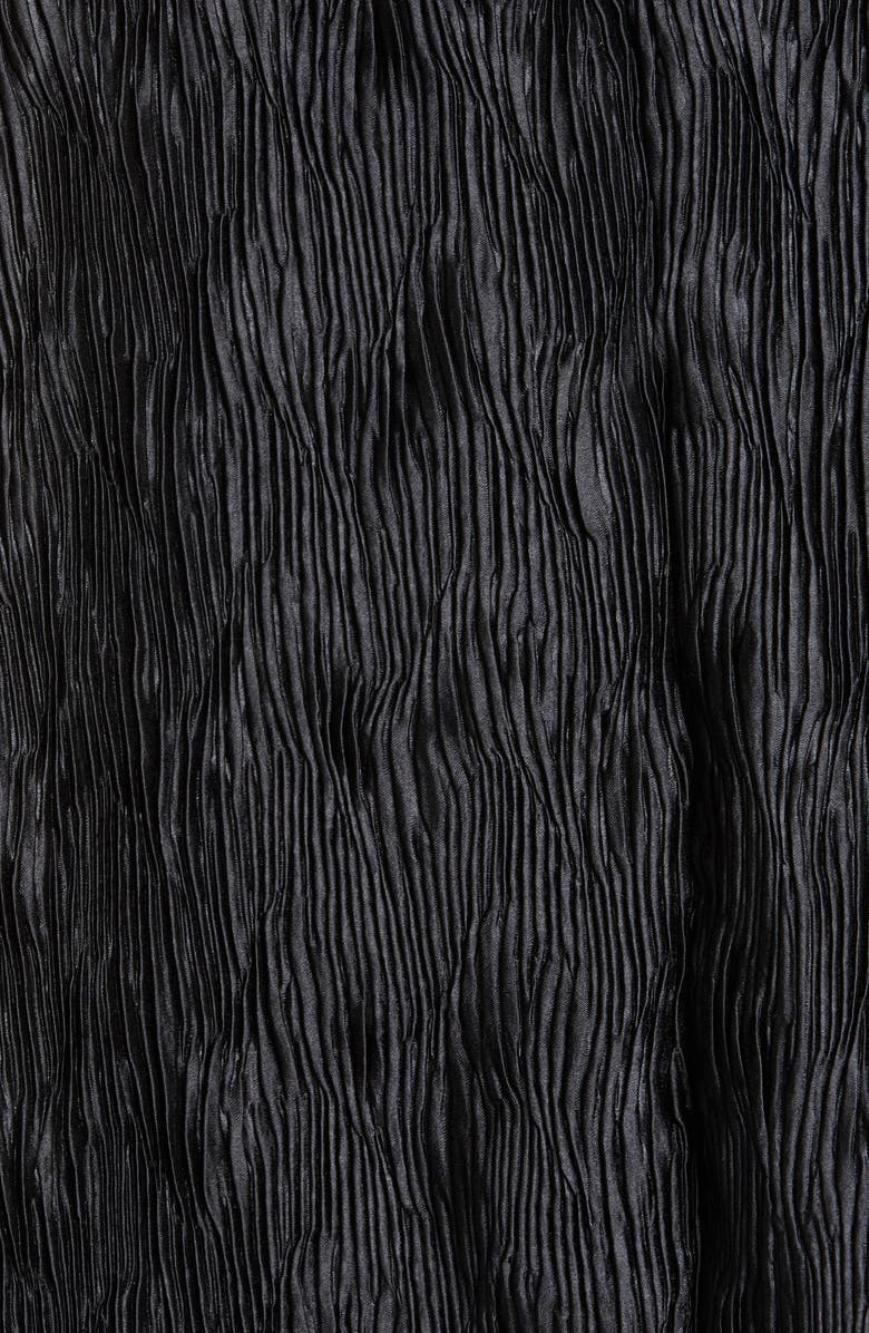 Ganni High Neck Pleated Satin Blouse, Alternate, color, 