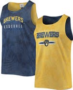 FOCO Men's FOCO Navy/Gold Milwaukee Brewers Floral Reversible Mesh Tank Top