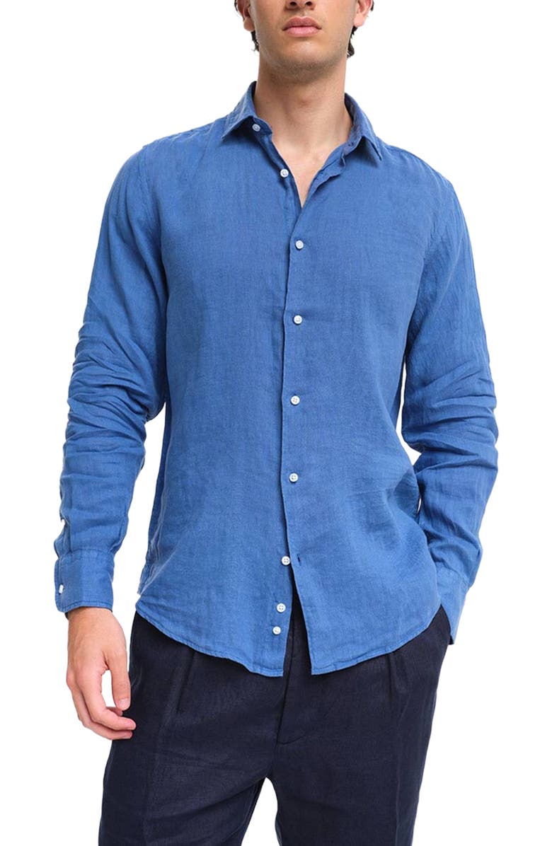 Peninsula Swimwear Cala di Volpe Linen Shirt, Main, color, Solid Color