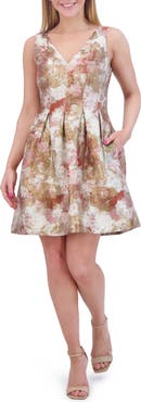 Vince Camuto Sleeveless Jacquard Fit & Flare Dress
