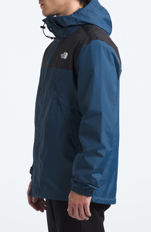 The North Face Mountain Blue Jacket With Drawstring Hood And Hem And Front And Rear Logo Detail In Tech Fabric Man In Shady Blue/black