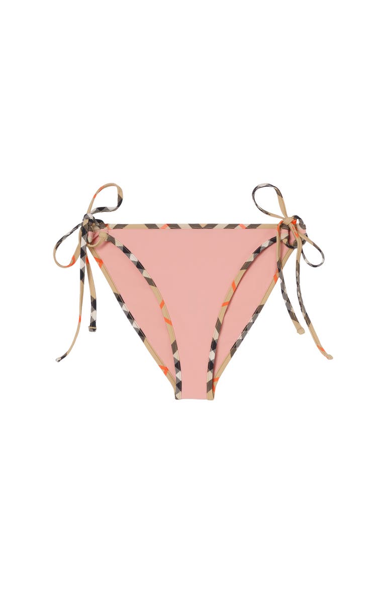 Burberry Check Trim Bikini Briefs, Main, color, Begonia Pink