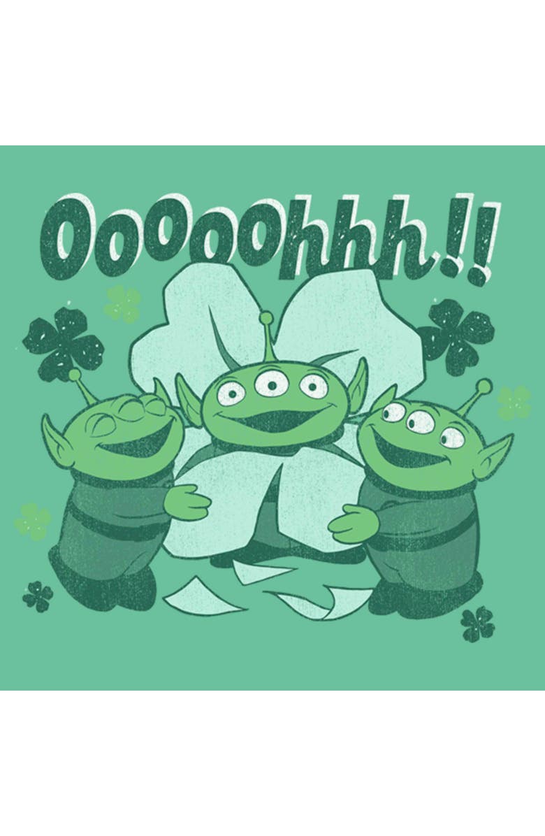 Toy Story Men's Toy Story Alien Clover Bloom Graphic T-Shirt, Alternate, color, Chalky Mint