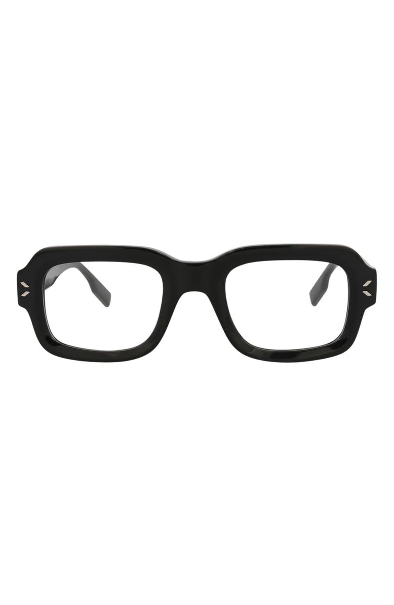 McQueen 49mm Rectangular Optical Glasses, Main, color, 