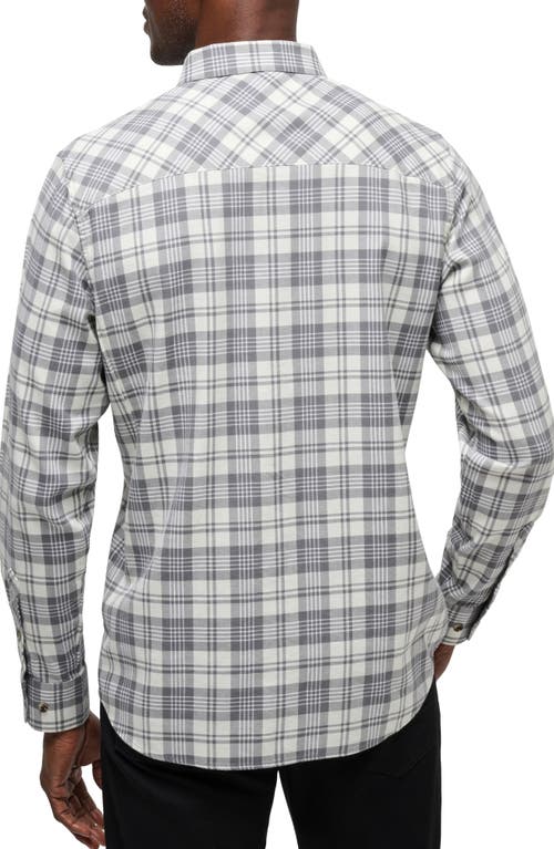 Travismathew Cloud Plaid Flannel Button-up Shirt In Vanilla Ice/quiet Shade