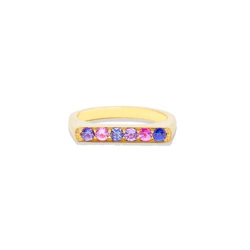 Campbell + Charlotte Edge Straight Stacking Ring In Gold
