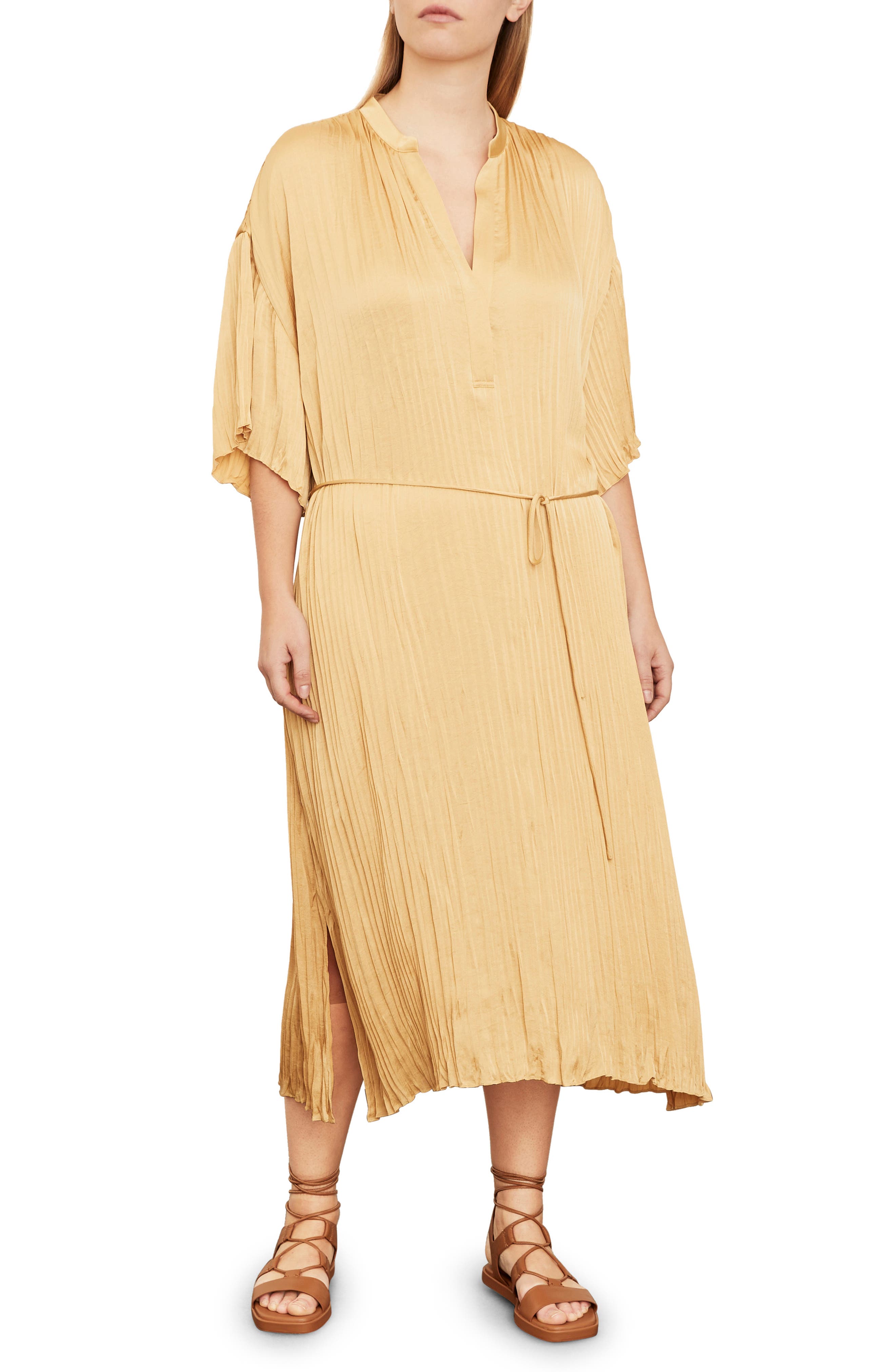 Vince Crushed Satin Dress