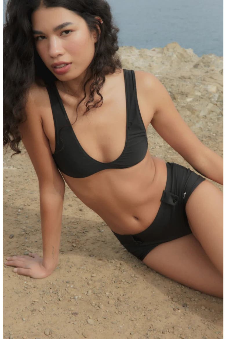 Scoop Neck Bikini Top, Alternate, color, Black